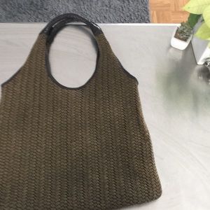 Banana Republic/ Woven/ Leather Trimmed/ Tote